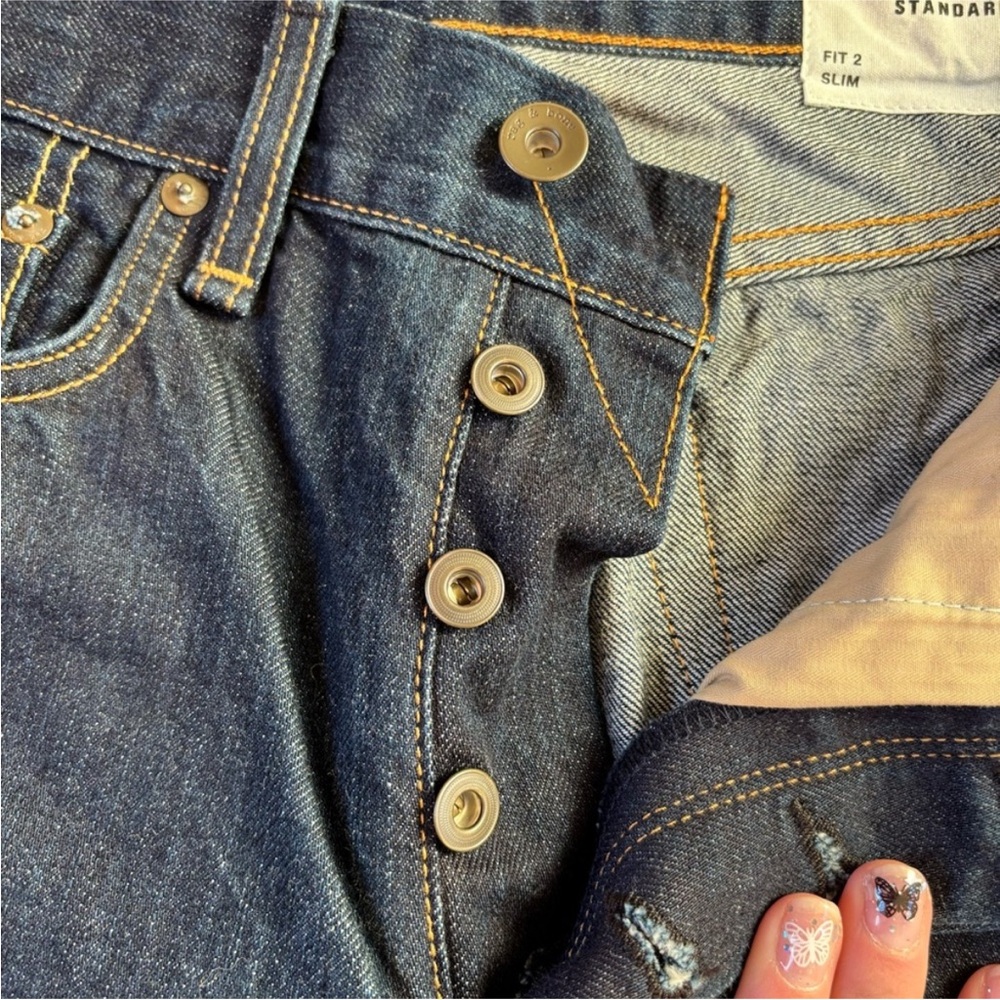 Rag & Bone Jeans Men Dark Blue Fit 2 Slim Size 30 - Picture 13 of 14